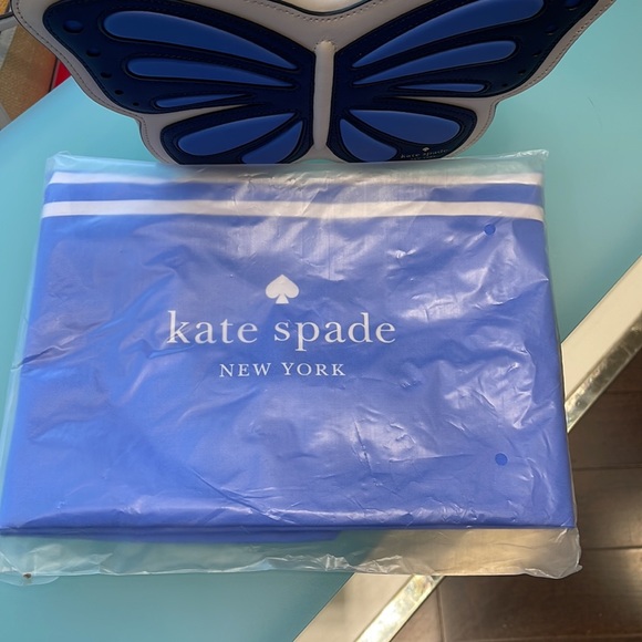 Kate Spade Purple-Blue Canvas Tote XL Reusable Shopping Beach Bag - Picture 10 of 16